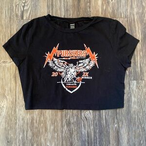 SHEIN Black Graphic Crop Top